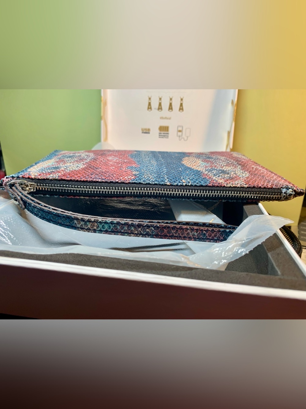 Aimee Kestenberg Multicolor Snakeskin-Texture Wristlet - Picture 4 of 7